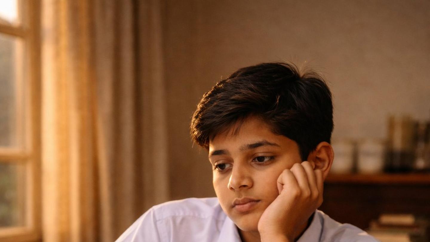A student thinking through a concept before explaining it